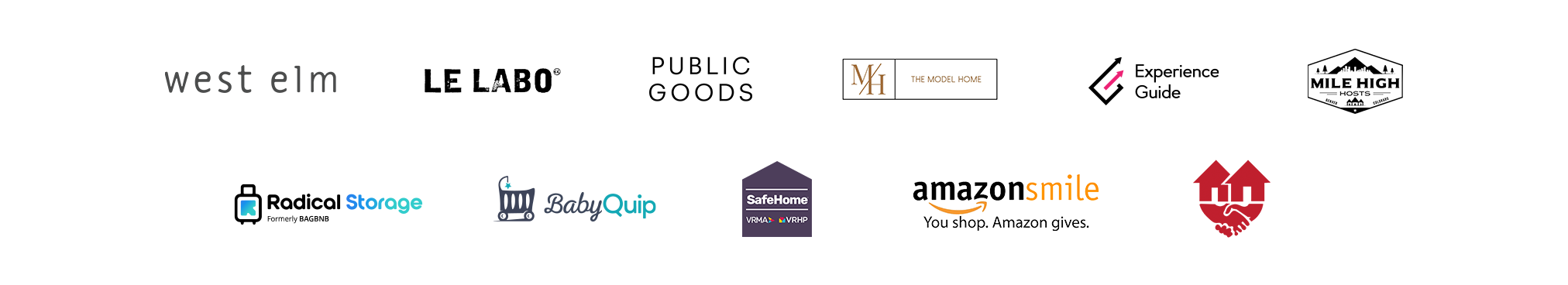 The logos of the brands and companies we work with to provide impeccable vacation rental services.